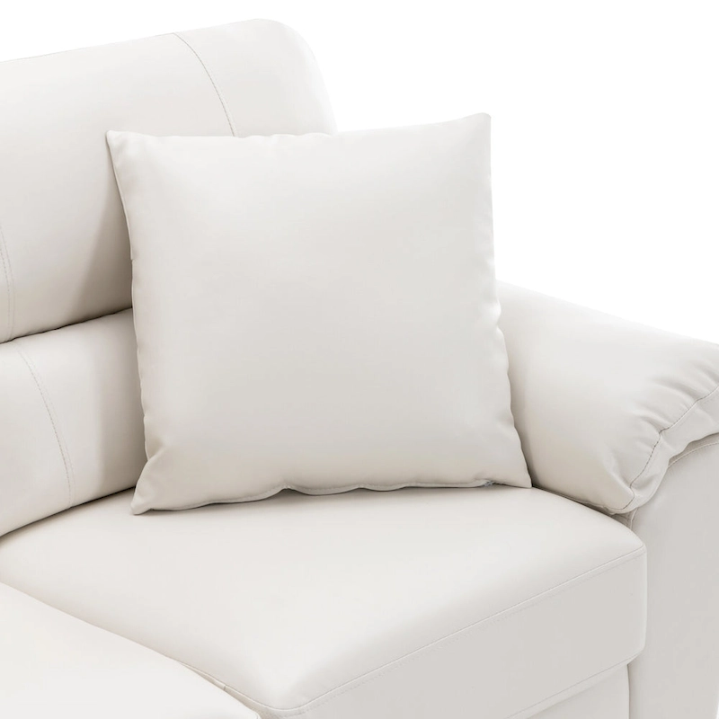 Upholstered Living Room Set, 4 Pieces - Faux Leather Chair, Loveseat, sofa with Ottoman