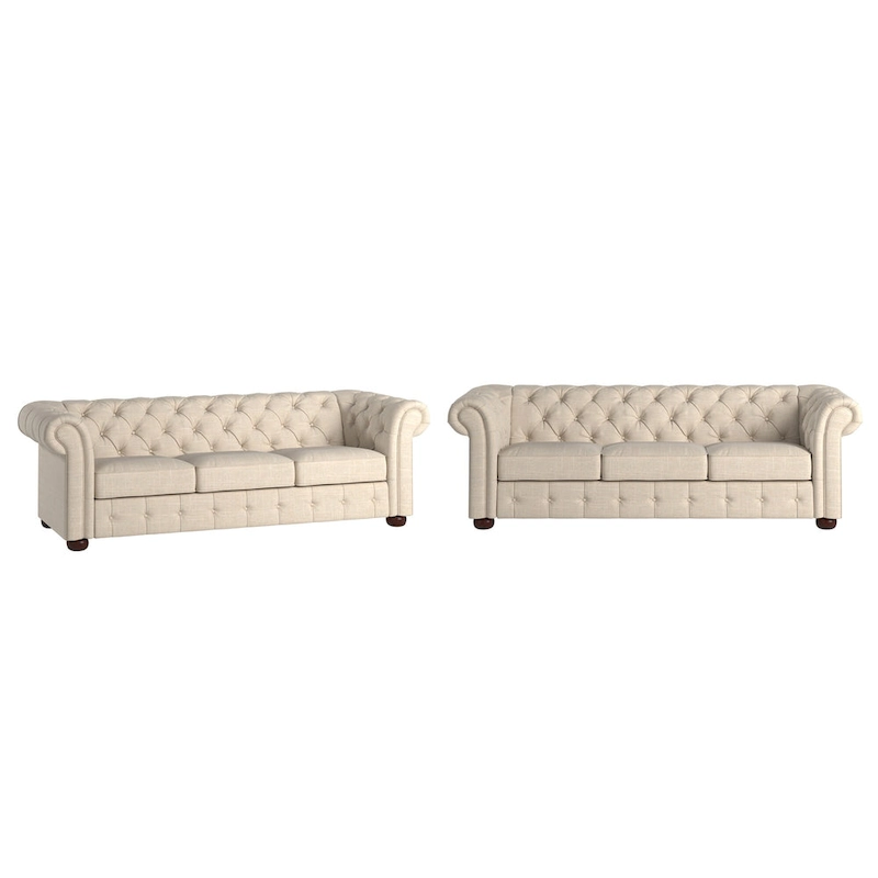 Gdansk Tufted Scroll Arm Chesterfield Sofa