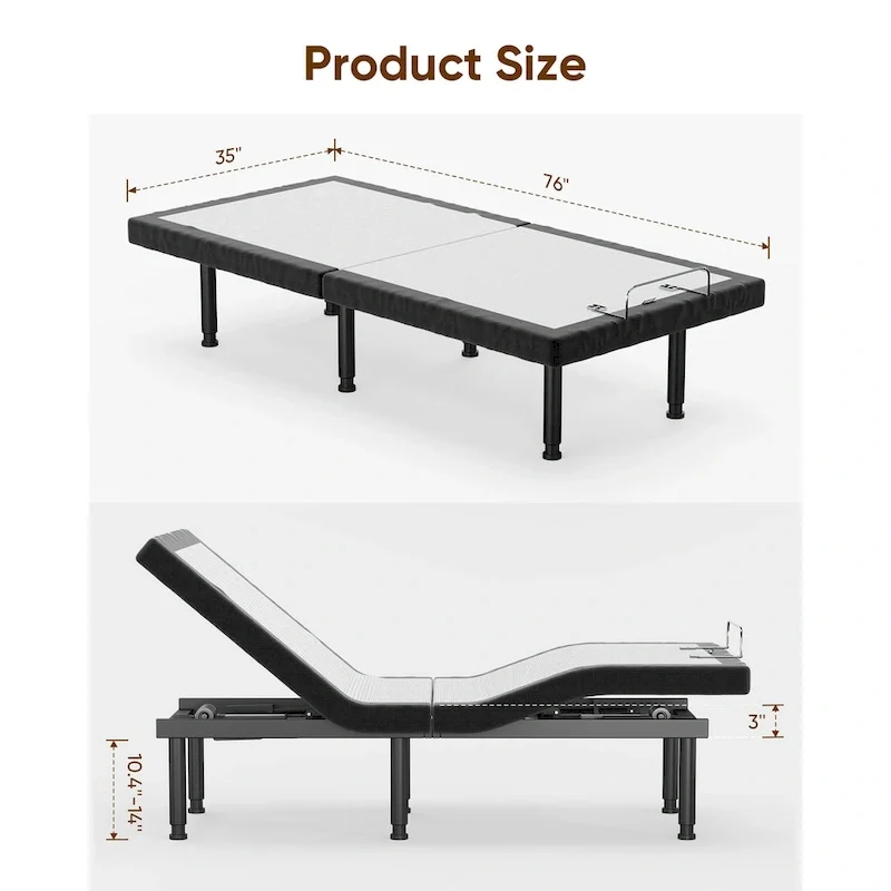 Massaging Zero Gravity Adjustable Bed with Wireless Remote