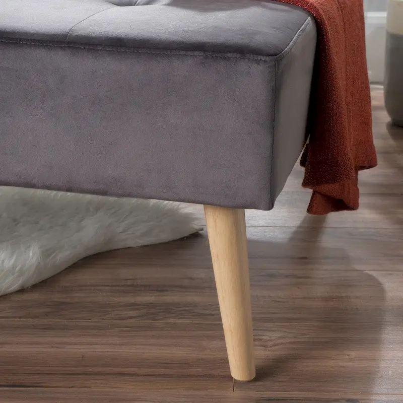 Mid-Century Velvet Ottoman