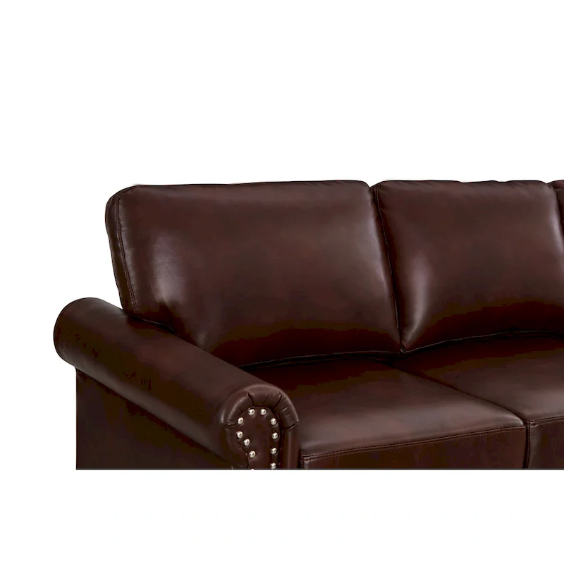 Living Room Faux Leather Sofa Loveseat