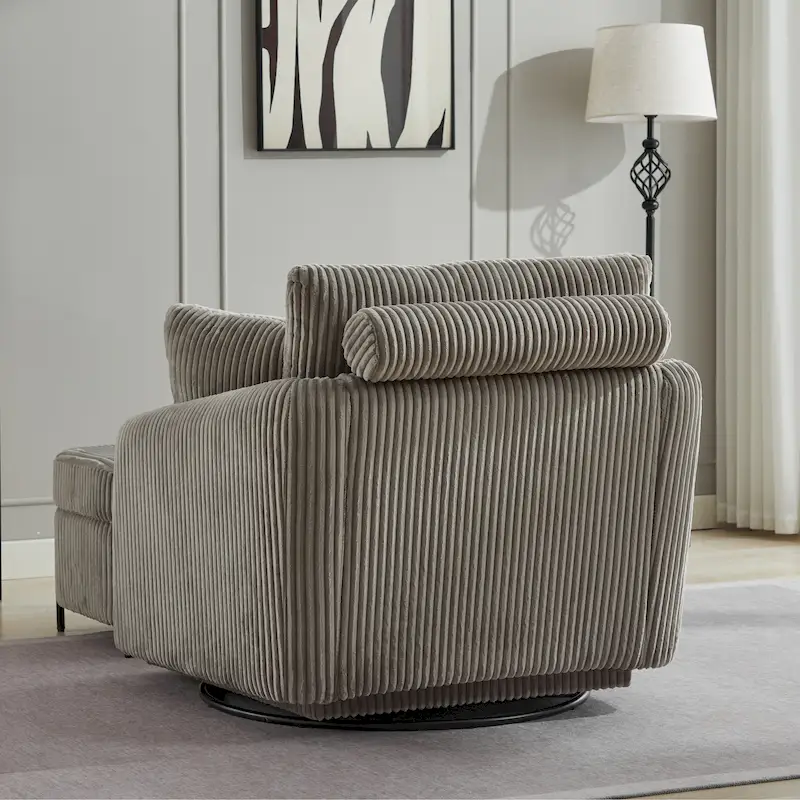 40.6 W Upholstered Swivel Accent Sofa Chair With Pillows