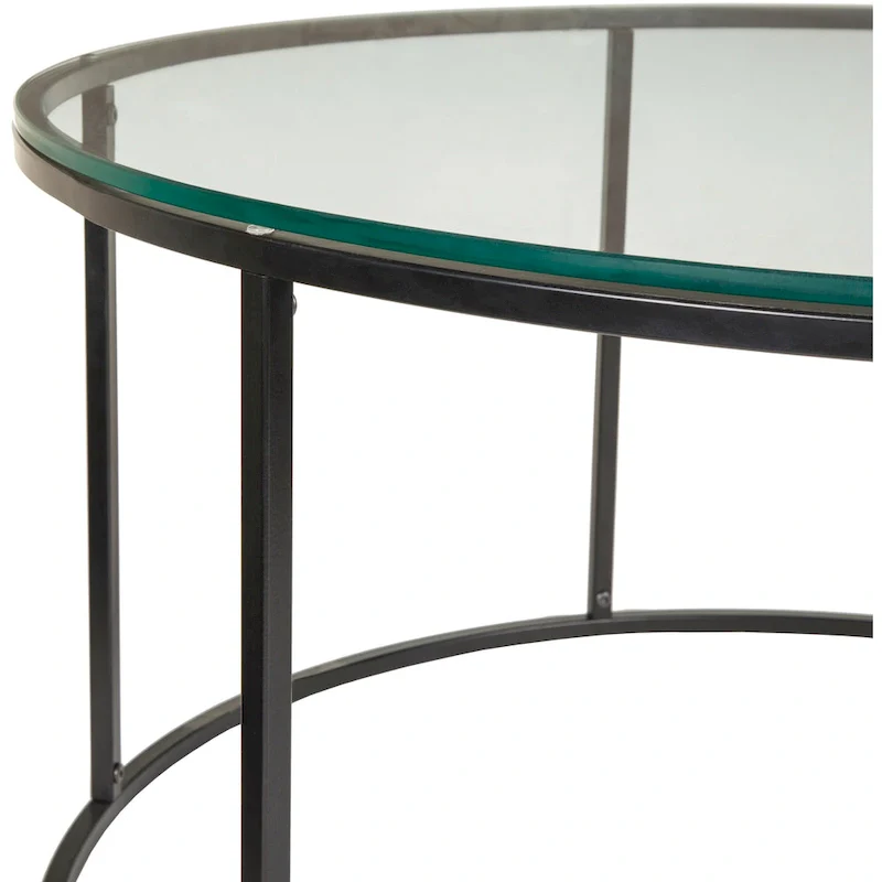 Modern Round Mixed Material Coffee Table