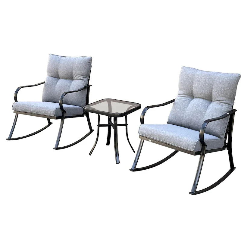 Rocker Set Chair and Teapoy Off-White