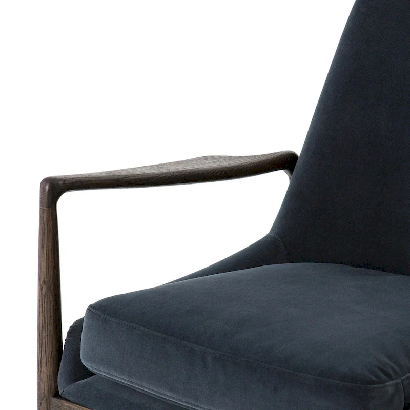 Mid-Century Leather Accent Chair - Deep Seat Single Seater