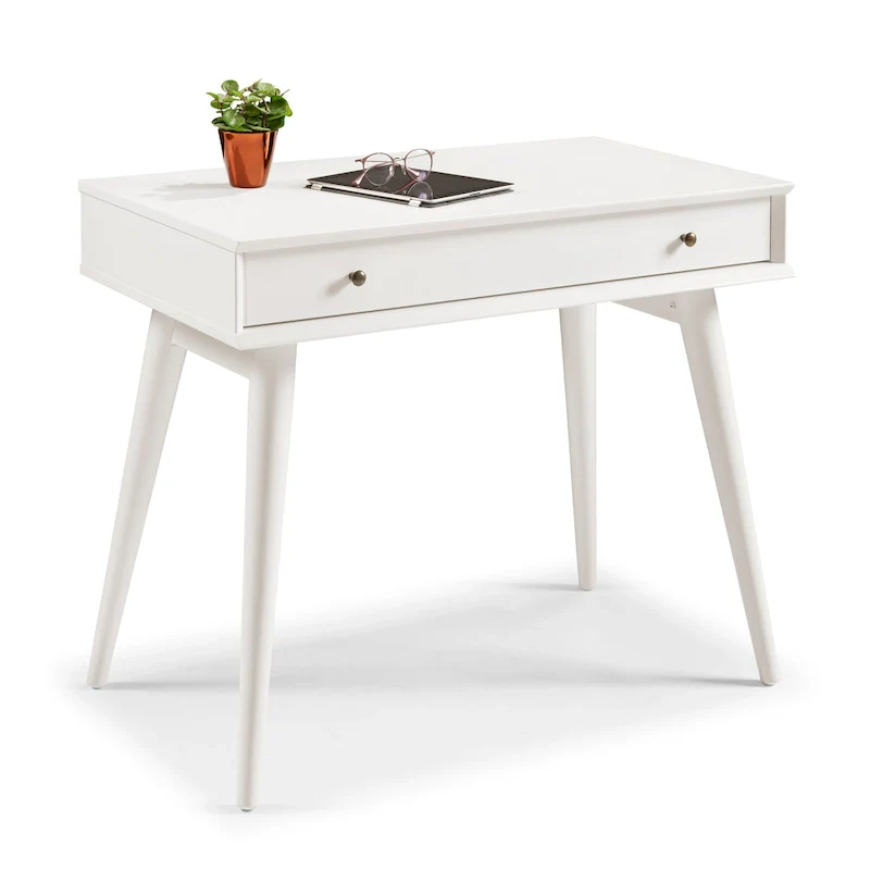 Mid-Century Solid Wood Desk with Drawer
