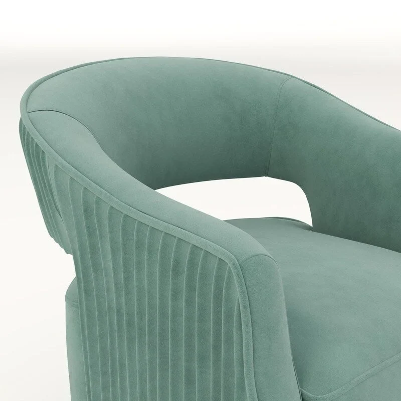 SEYNAR Modern Glam Velvet 360 Degree Swivel Open-Back Accent Armchair