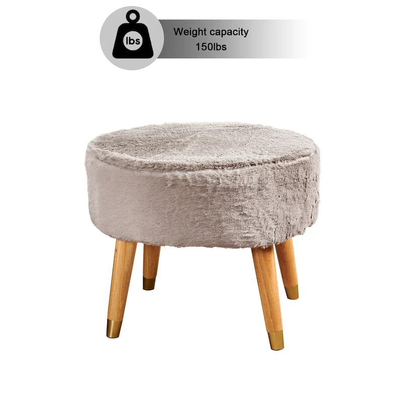 Serenta Heavy FauxFur Oval Ottoman