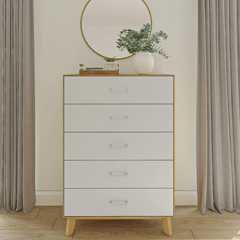 5 Drawer Dresser,White