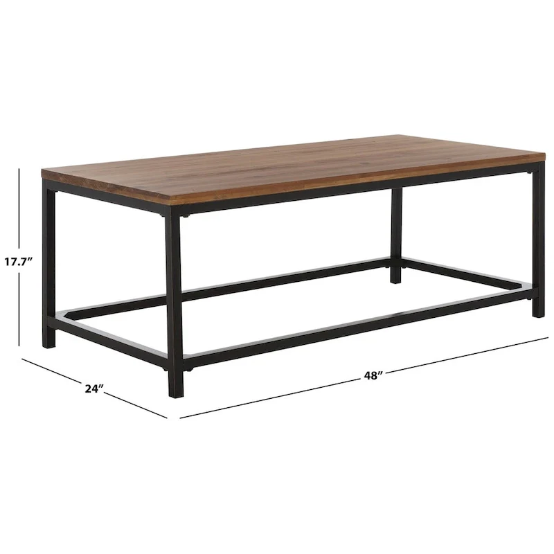 SAFAVIEH Aino Reclamined Wood Finish Coffee Table - 48 x 24 x 17.7 - 48Wx24Dx18H