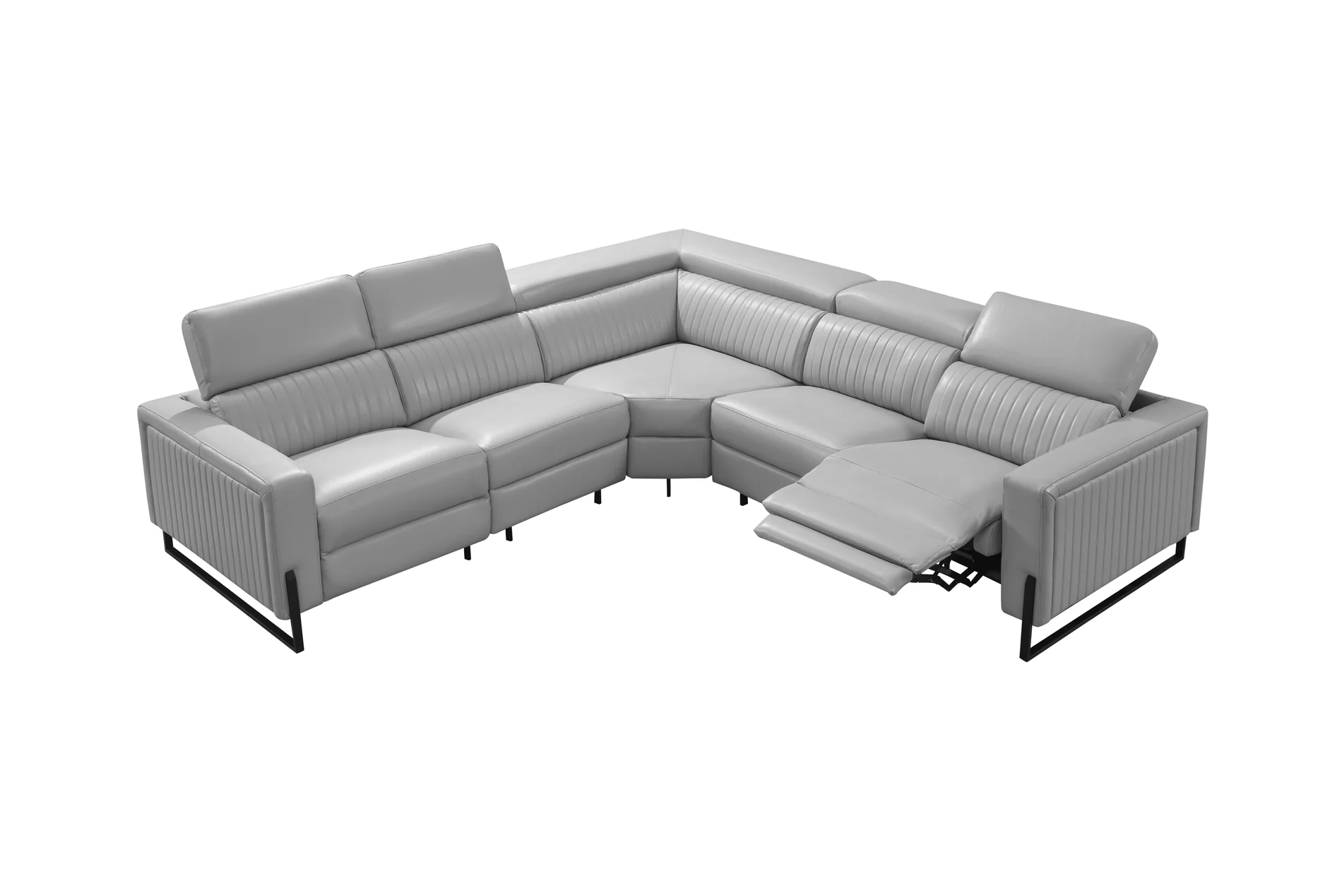 Cameron Leather Match Reclining Sectional