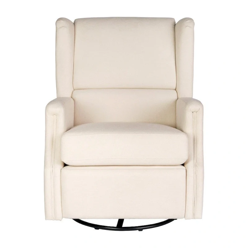 Wingback Manual Recliner Swivel Glider, Cream/Light Gray/Dark Gray, 3-Position, Seats 1