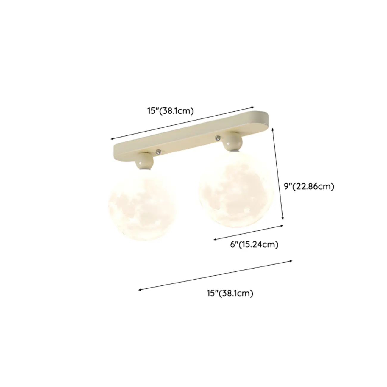 Stylish Pumpkin Semi Flush Ceiling Light with Resin Shade