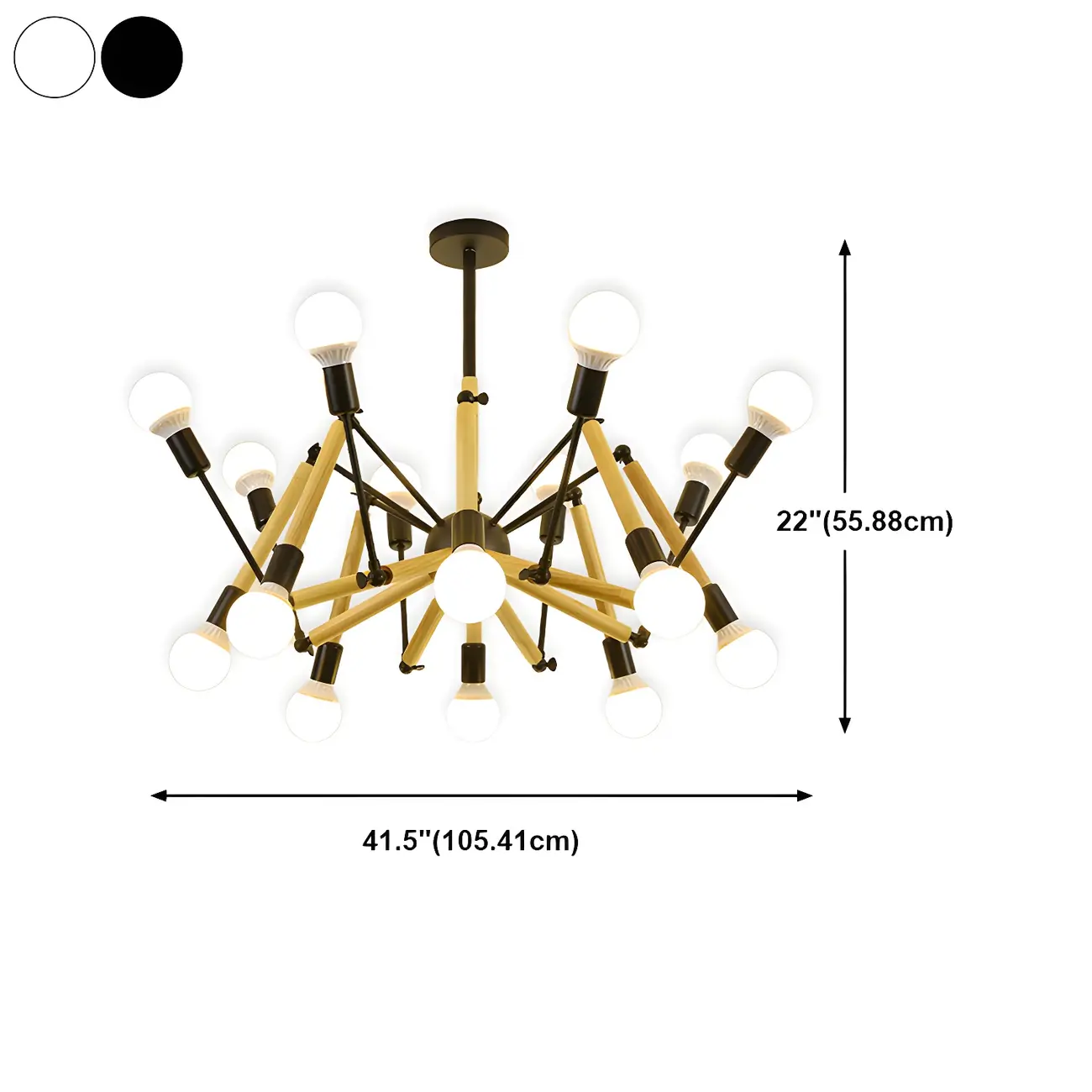 Modern Multi-Light Metal Adjustable Downrod Sputnik Chandelier