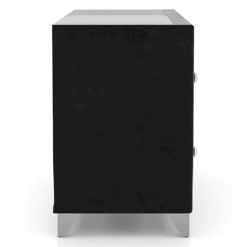 Ambrosia Glam Black Fabric Upholstered Nailhead 5-Piece Panel Bedroom Set by Furniture of America