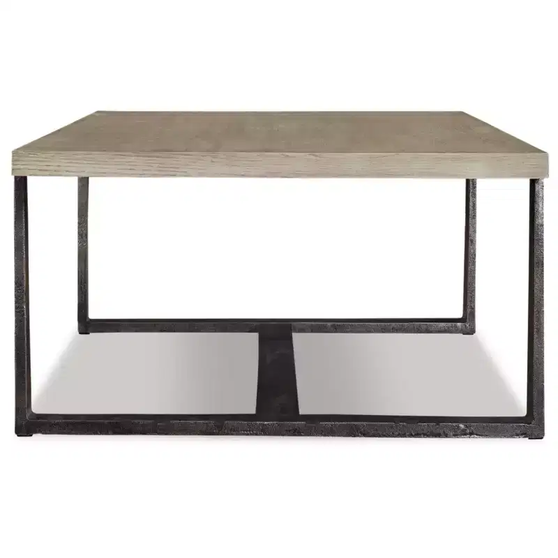 Dalenville Coffee Table Metallic Black/Gray/Brown/Beige - Signature Design by Ashley: Trestle Base, Antiqued Finish