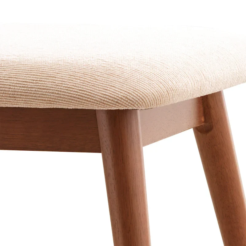 Mid-Century Modern Tapered Upholstered Dining Bench