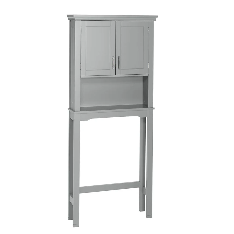 RiverRidge Somerset Over the Toilet Bathroom Spacesaver Wall Medicine Storage Cabinet with Adjustable Shelf - Gray