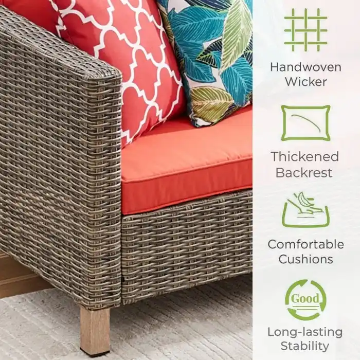 6 Piece Sectional Seating Group with Cushions