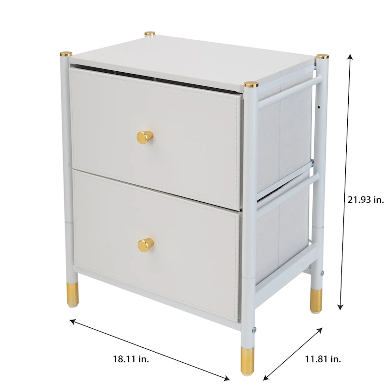Simplify 2 Drawer Luxury Nightstand