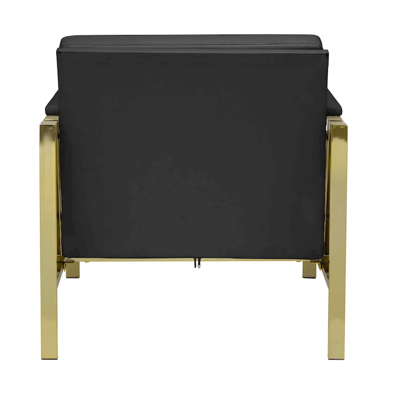 Strick & Bolton Regina Metal and Bonded Leather Mid Century Accent Chair