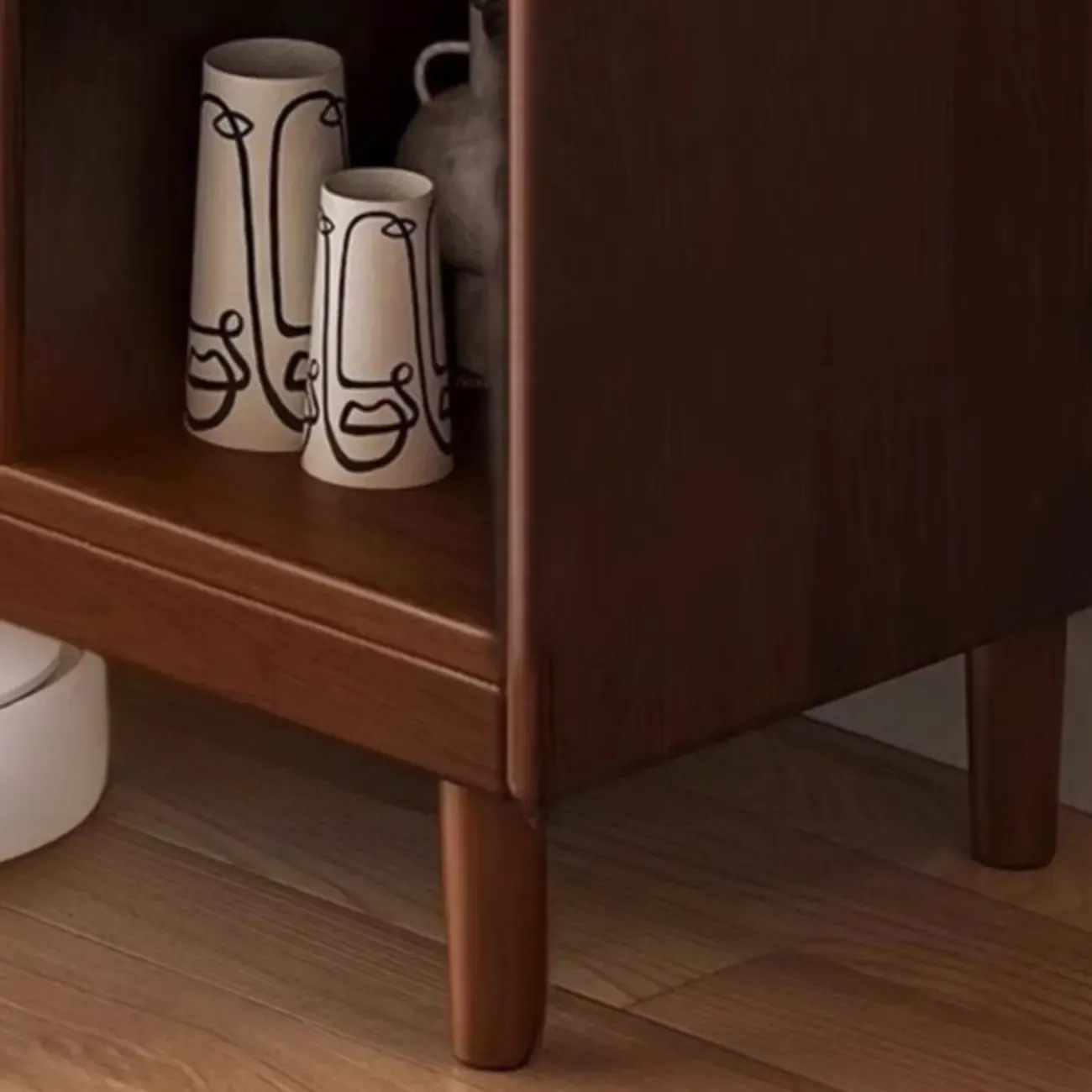 Brown Natural Wood Freestanding Modular Cube Bookcase