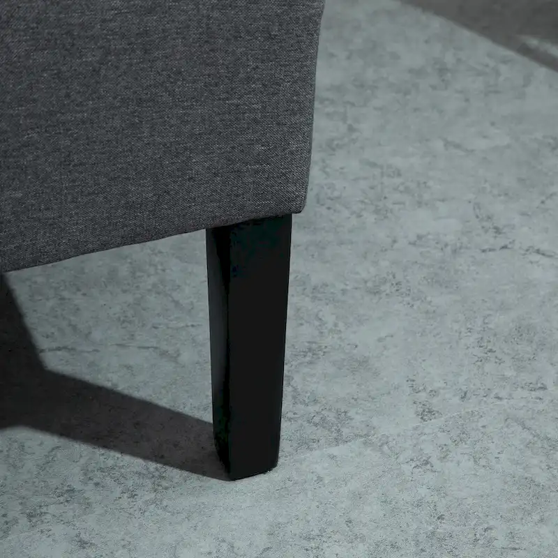 HOMCOM Linen Fabric Upholstery Double Sofa Tufted Loveseat Armless Couch Living Room Furniture with Wood Legs - 28.75*43.25*36.5