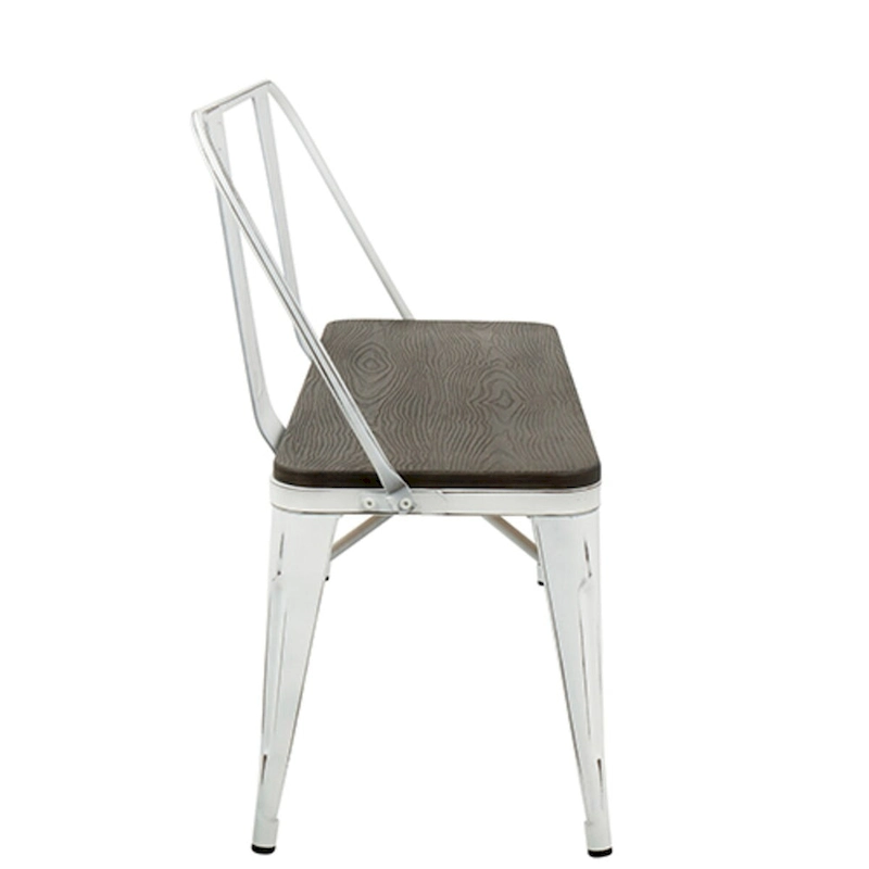 42 Espresso Bamboo Seat with White Stand Bench