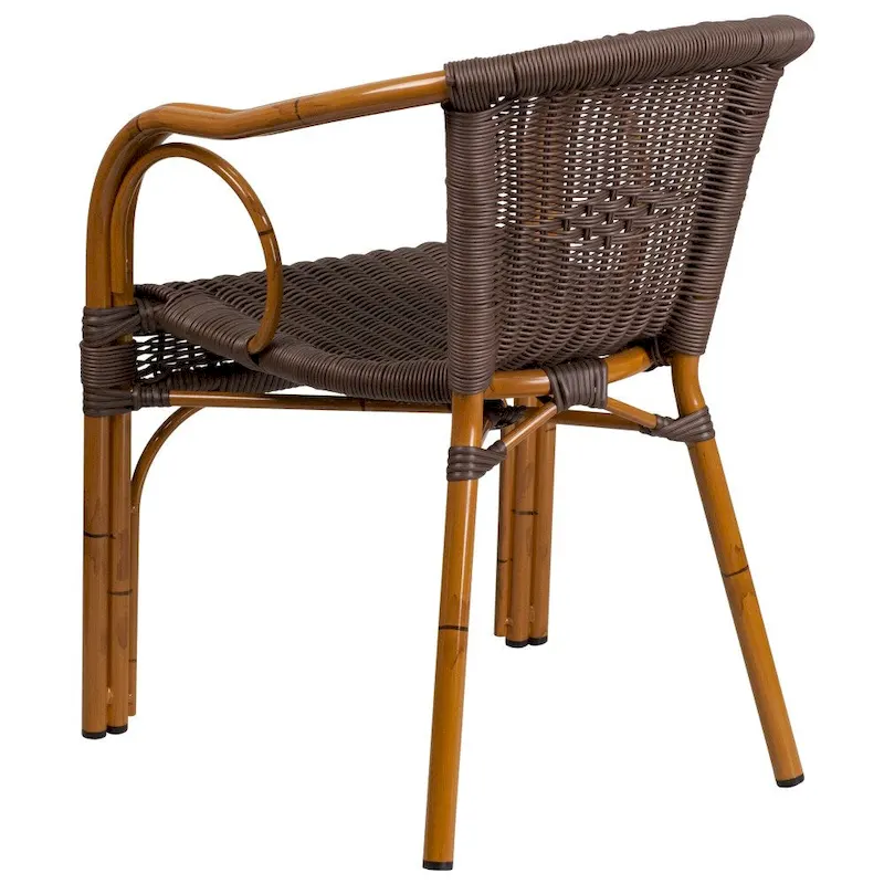 Rattan Bamboo-Aluminum Patio Chairs (Set of 3)