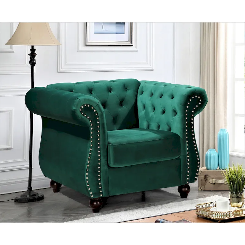 Kemos Classy Velvet Chesterfield Armchair