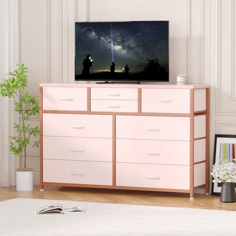 10 Drawer Dresser TV Stand - 55 inches