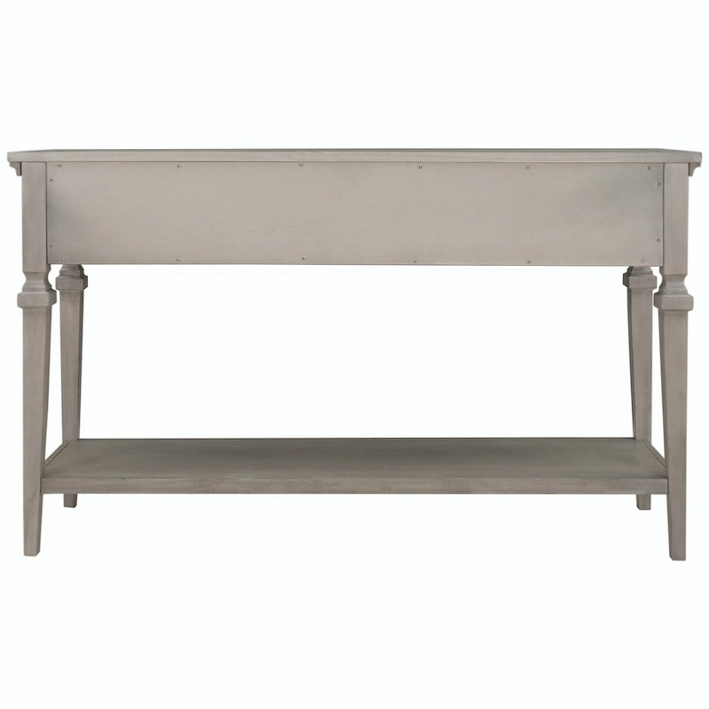 50L Classic Retro Style Console Table with Three Top Drawers and Open Style Bottom Shelf (Gray Wash)