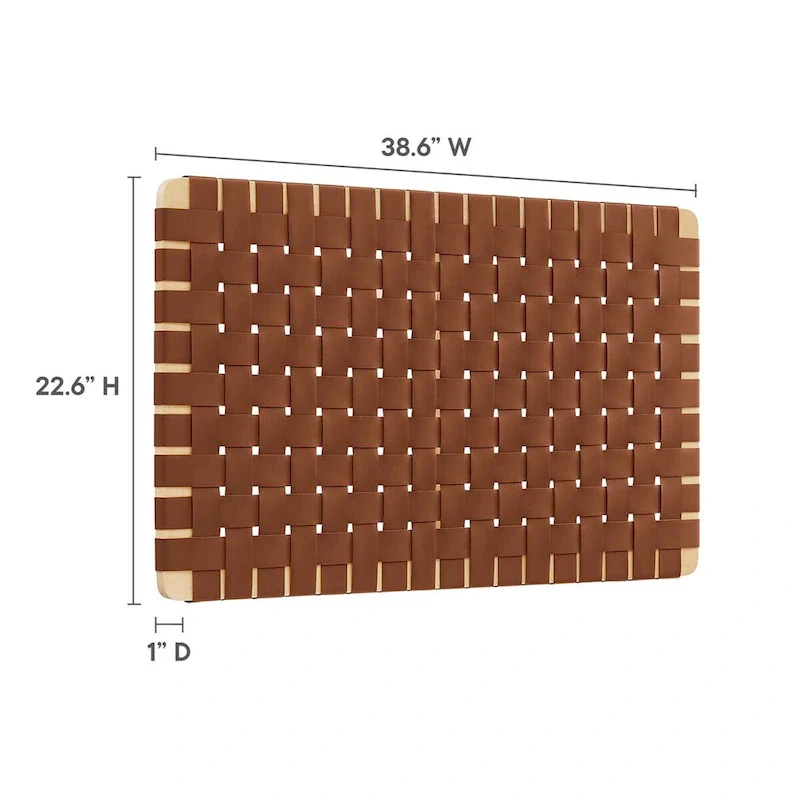 Sparta Wall-Mount Twin/Full/Queen/King Vegan Leather Weave Headboard