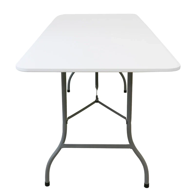 6 Foot Plastic Folding Table in White