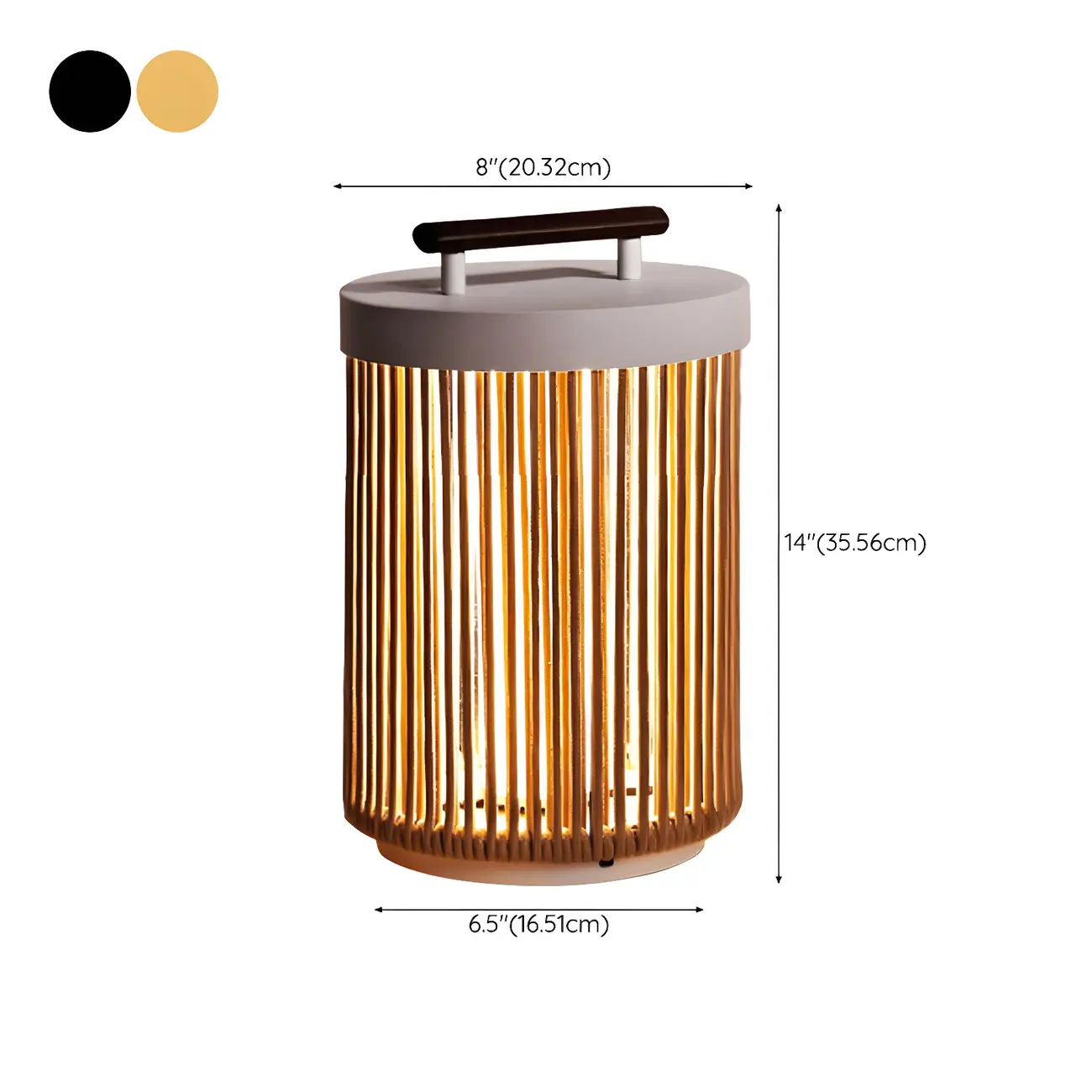 Rattan Grid Metal Cylindrical Post Cap Light