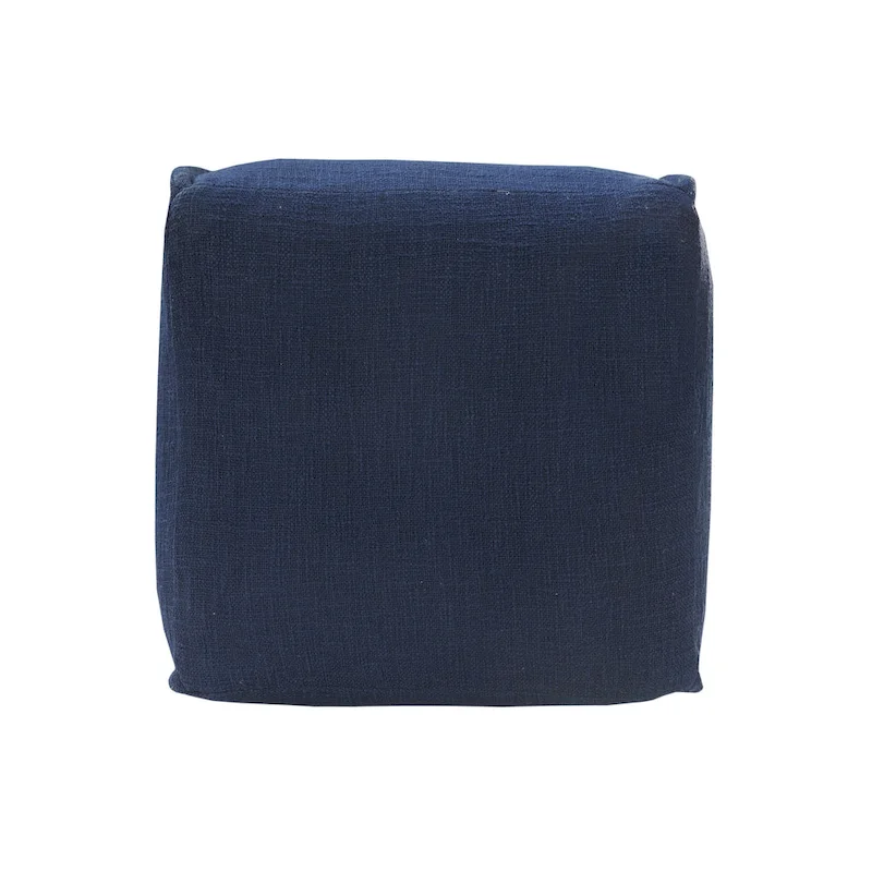 Sevita Handcrafted Solid Navy Pleated Pouf