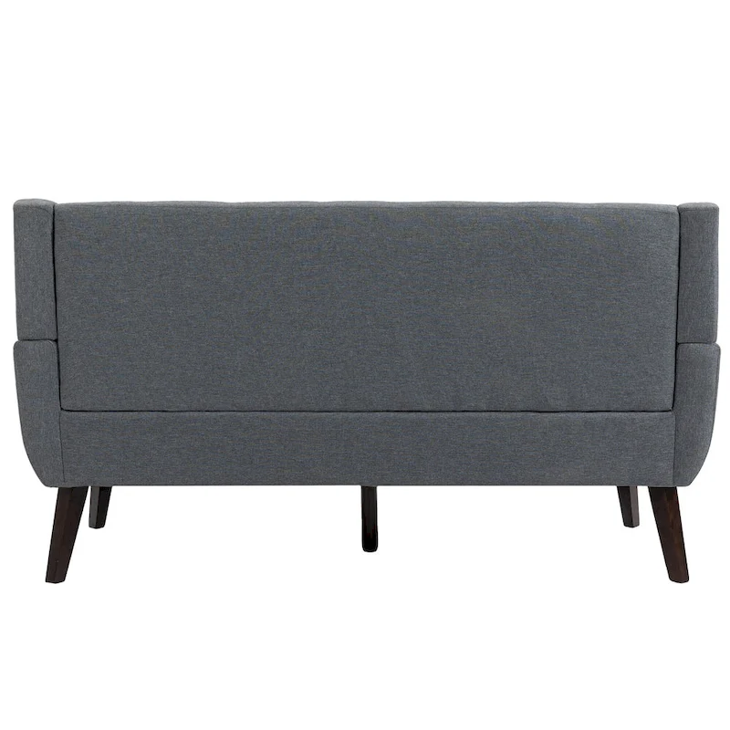 Tufted Linen/Cotton 2-Seater Sofa with Pillows