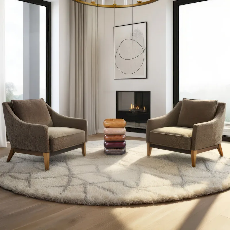 Zyra 12 Inch Side End Table, Sculptural Stacked Design, Mango and Acacia Wood Artisanship, Brown