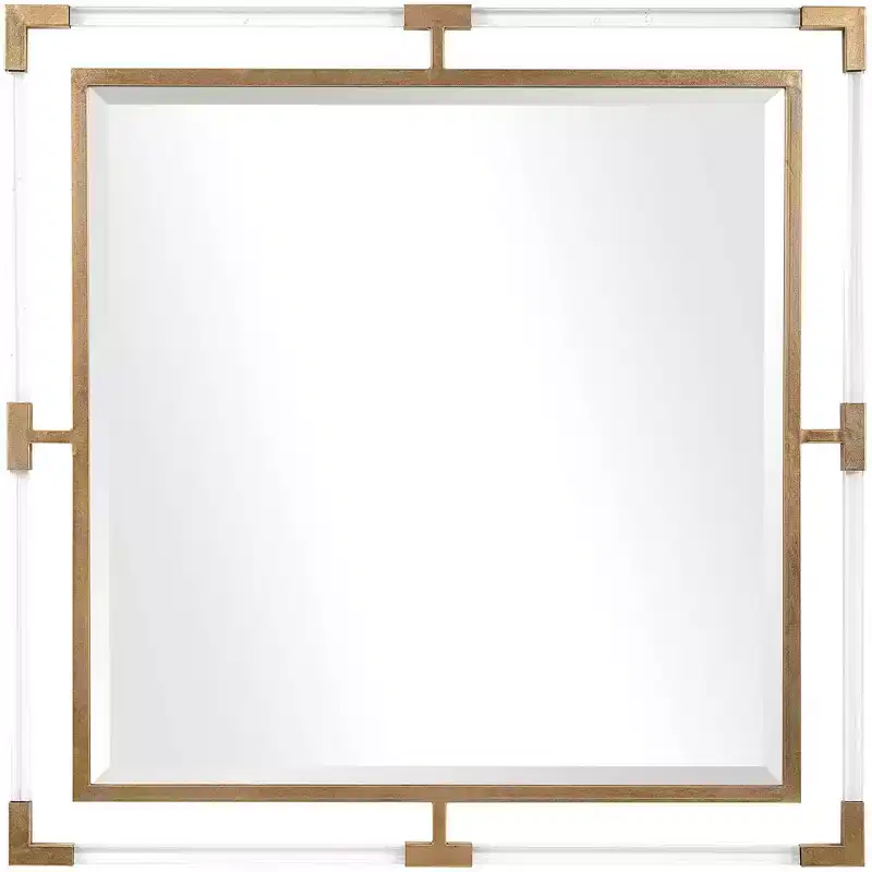 Uttermost Balkan Metallic Gold Leaf 40 Square Wall Mirror