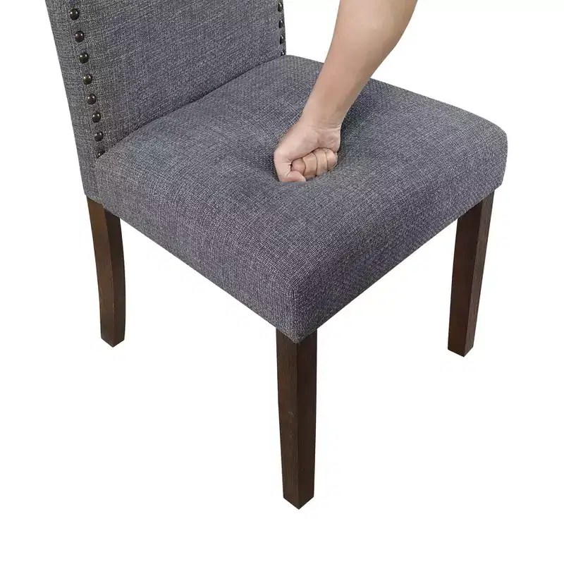 Gray / Taupe Modern Classic Armless Dining Chair, High Back, Set of 2