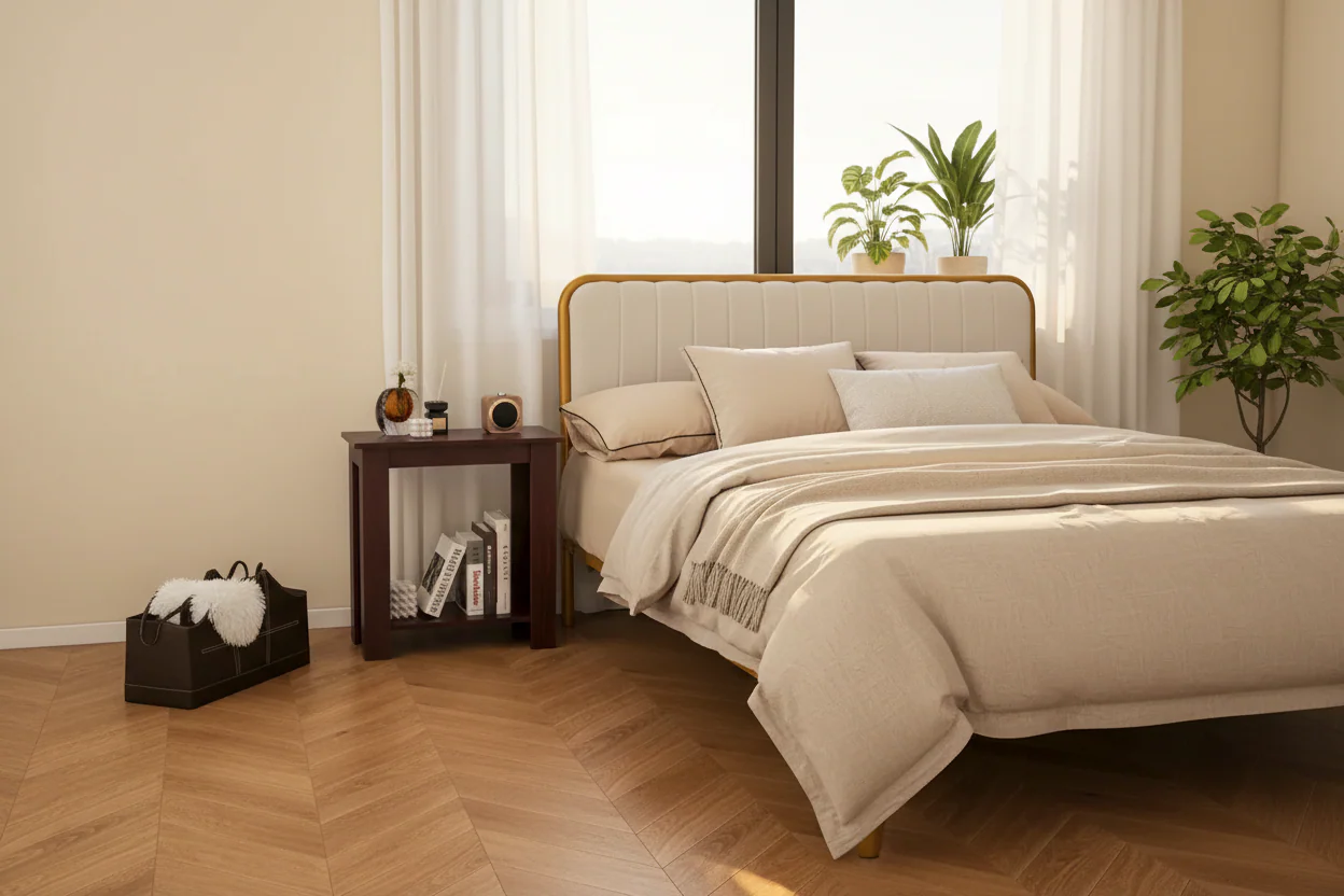 2 PCS 2-Tier End Table Modern Sofa Bedside Compact Nightstand w/