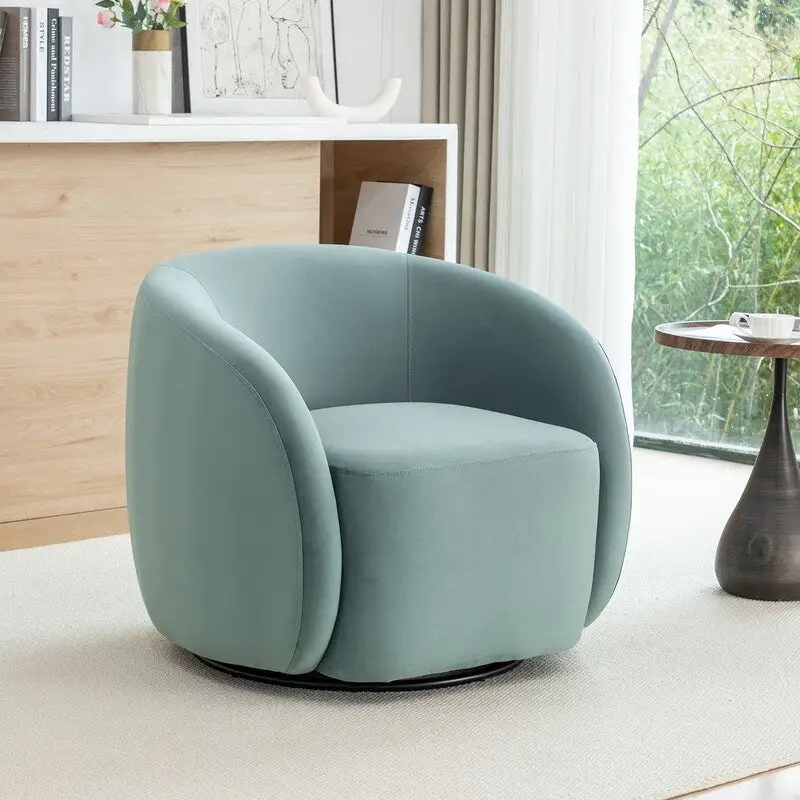 SEYNAR Modern Glam Velvet Upholstered 360 Degree Swivel Accent Armchair