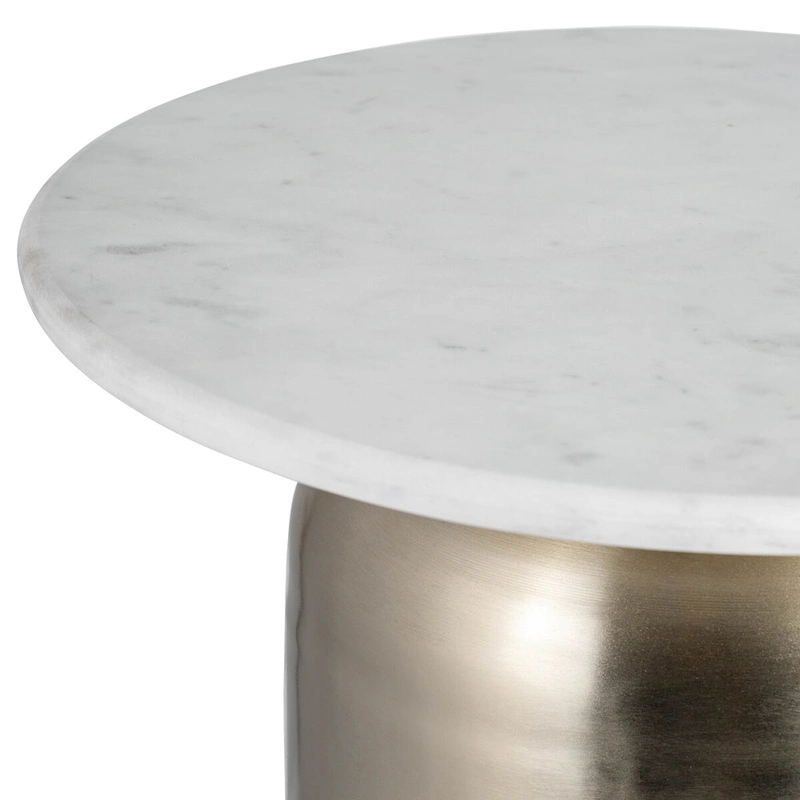Sagebrook Home Modern Marble/Metal Neutral White and Gold Side Table - 16  x 16  x 23