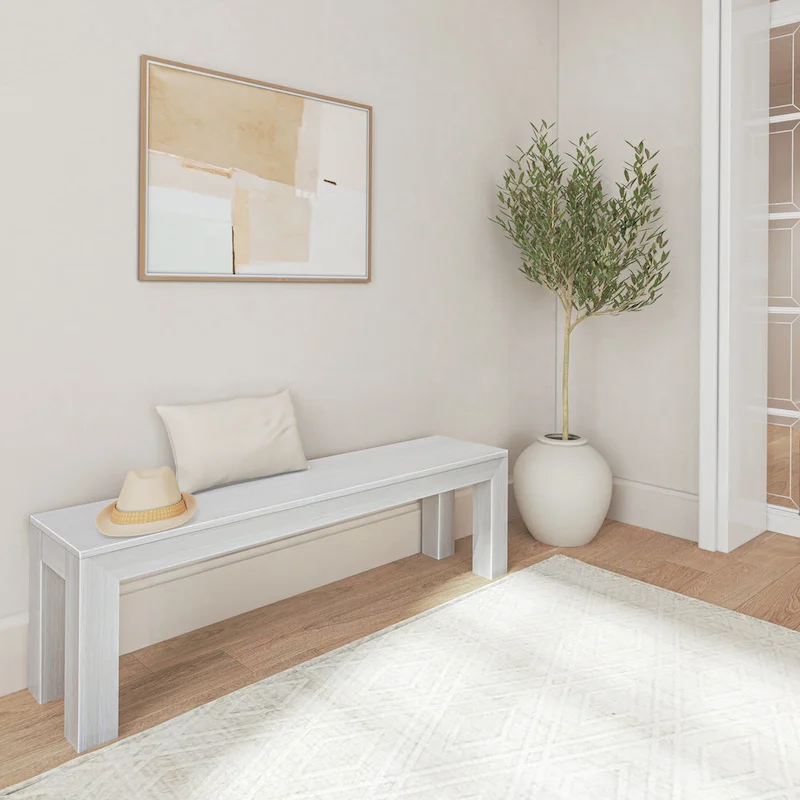 Plank and Beam Solid Wood Modern Dining Bench - 61