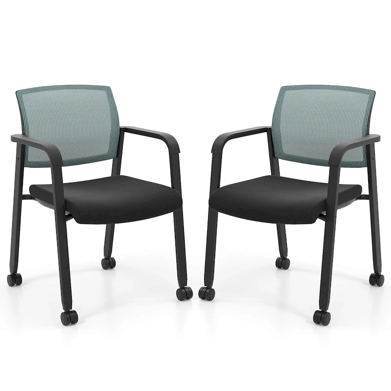 Costway Conference Chairs Set of 2/4 Stackable Office Guest Mesh Chair