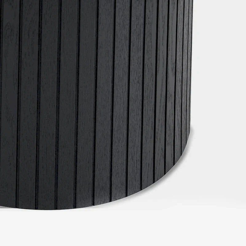 2-Piece Barrel Nested Coffee Table Set, Walnut/Black, Removable Top