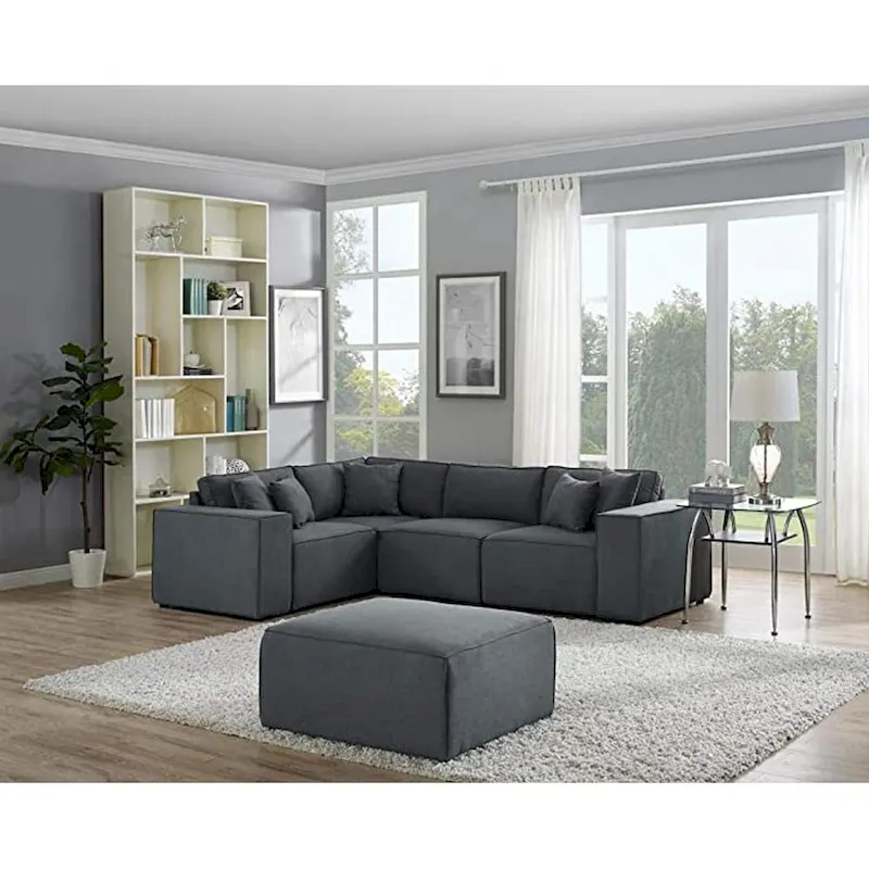 Modular Sectional Sofa with Ottoman