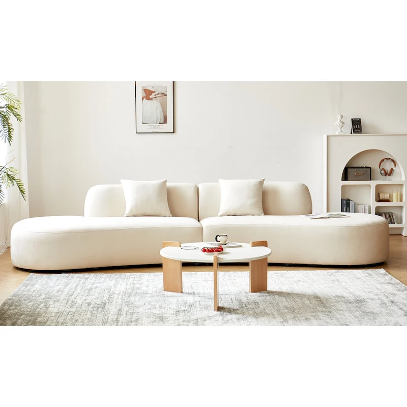 132.3 inch Large Half Moon Curved Sectional Sofa