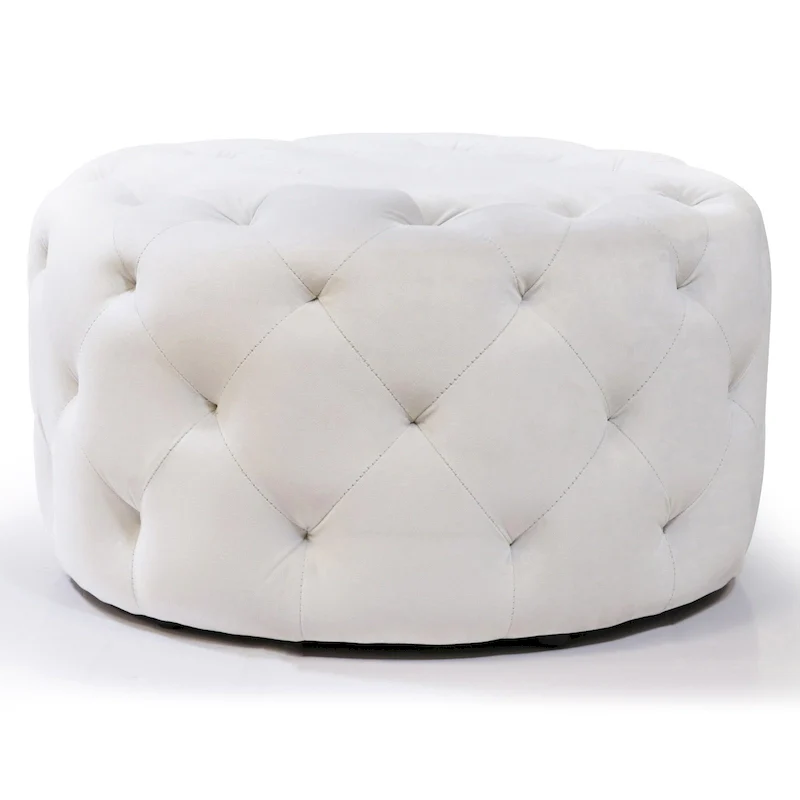 Warehouse of Tiffany Meerna 24-inch Round Tufted Padded Ottoman (Optional Colors)