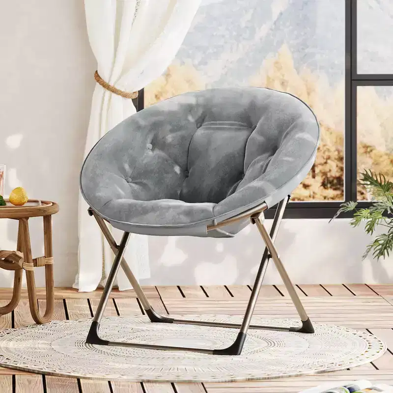 Faux Fur Saucer Chair, Folding Style, 1-Person